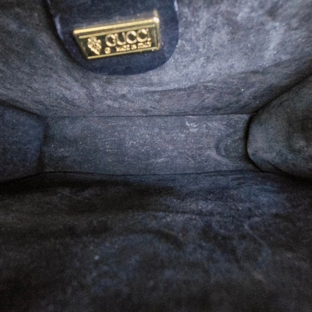 Vintage Gucci Black Leather Gold Chain Shoulder Bag - Picture 13 of 14